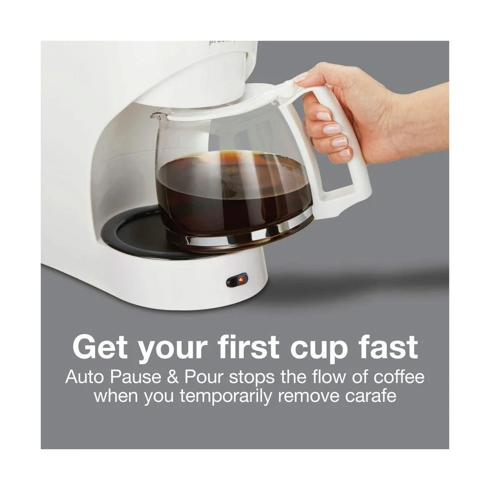 Proctor Silex 4 Cup Coffee Maker White New Auto Pause & Pour 48138